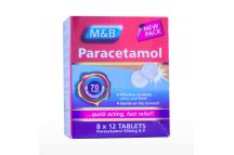 May & Baker Paracetamol Tabs. 500mg, 1 x 12 Tabs.