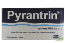 Neimeth Pyrantrin Pyrantel Pamoate Tabs.,125mg. x50