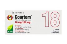 Novartis Pharma Coartem (Artemether Lumefantrine) Tabs., 20mg/120mg (18 Tabs)