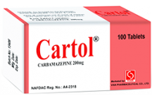 Vixa Pharma. Cartol(Carbamazepine) 200mg,1 x 100 Tab.