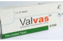Popular Pharmaceuticals Ltd Valvas (Amlodipine & Valsatan) Tabs., 5/160mg,x30 Tab