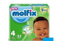 Molfix Air Dry Eco Pack Baby Diaper., Size 4 Maxi,7-18kg(32pcs).