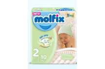 Molfix Air Dry Carry Pack Baby Diaper., Size 2 Mini,3-6kg(10pcs).