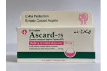 Atco Ascard-75 Acetylsalicylic Acid 75mg Tabs., x 30