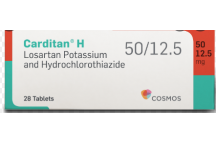 Cosmos Carditan-H Losartan and Hydrochlorothiazide 50mg/12.5mg  Tabs., x28(Priced per tab)
